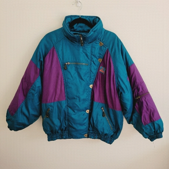 Vintage Jackets & Blazers - Vintage 80s Teal & Purple Ski Jacket